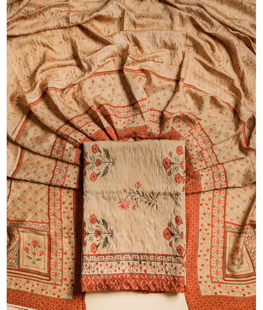 MOGRA CHANDERI MUGHAL PRINT SUIT SET