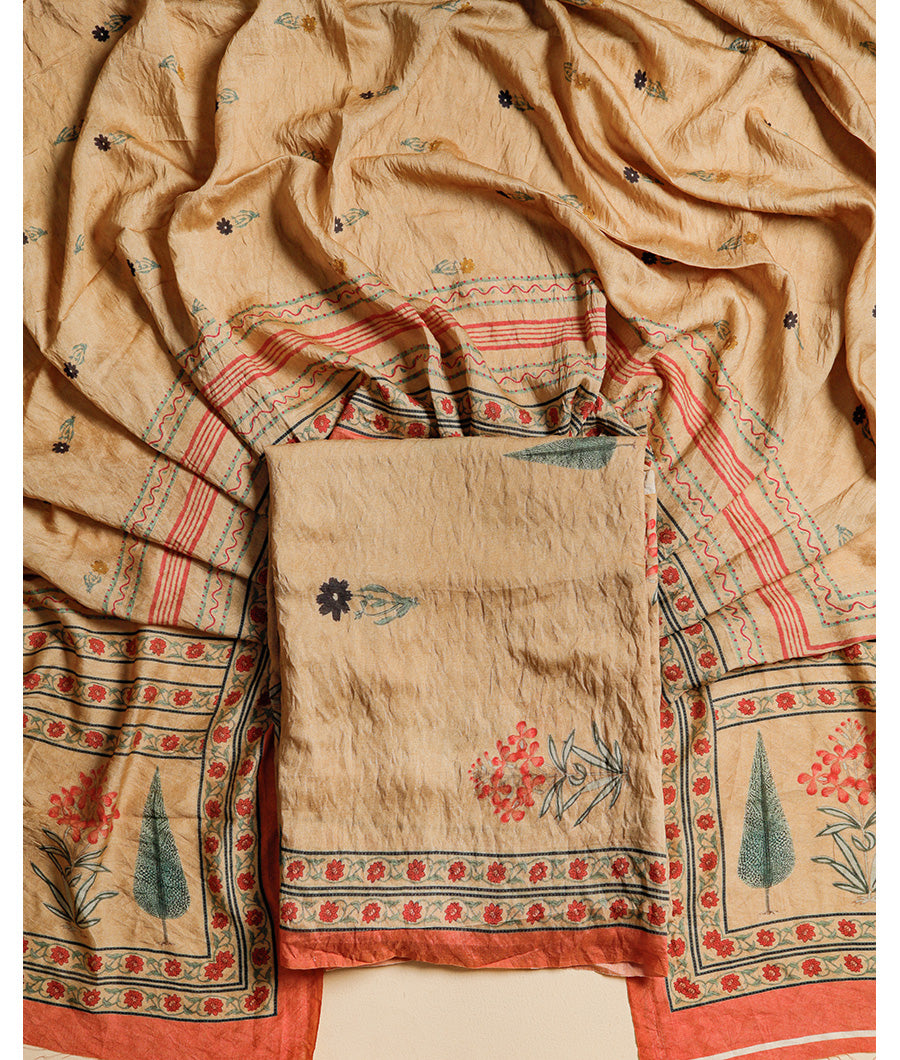 MOGRA CHANDERI MUGHAL PRINT SUIT SET