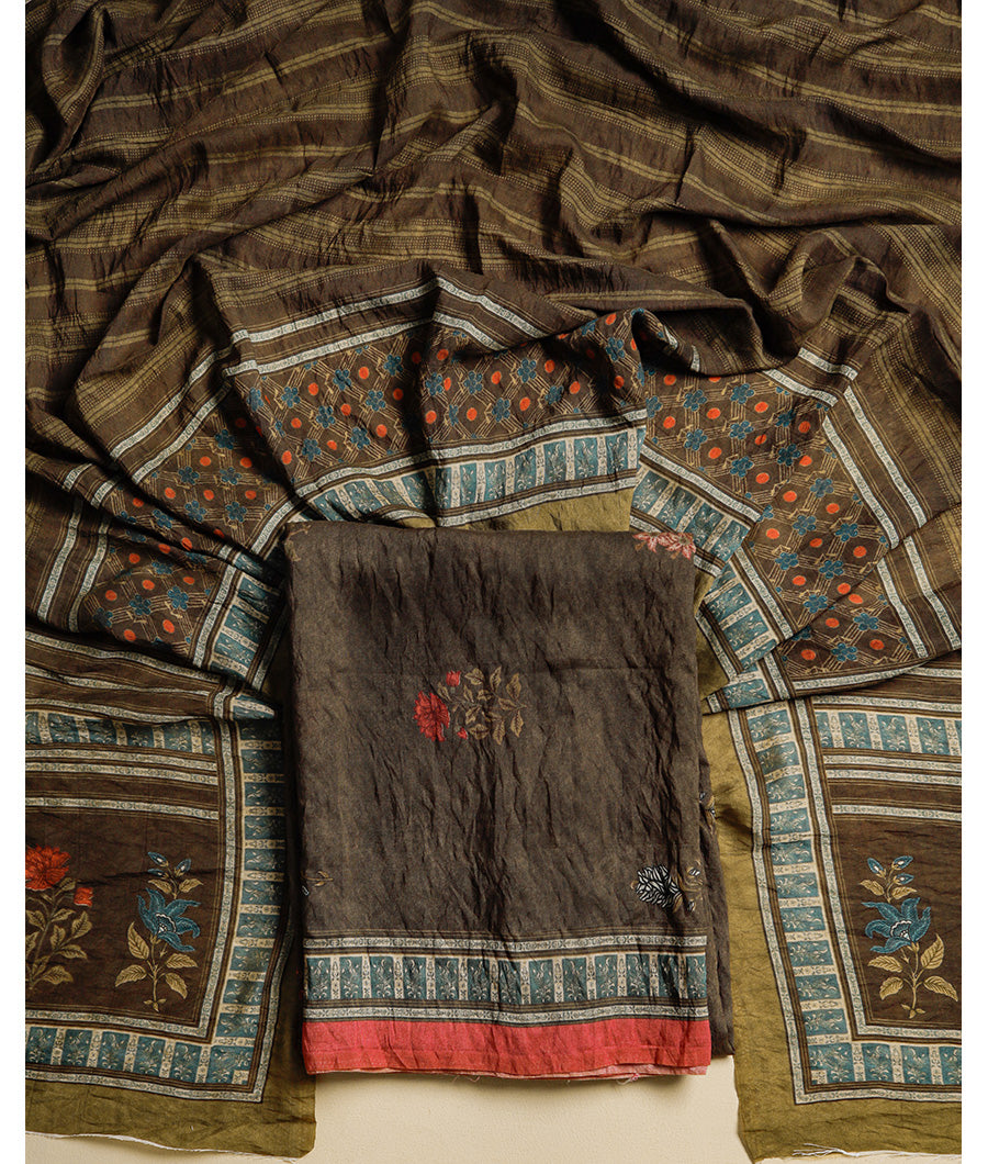 MOGRA CHANDERI MUGHAL PRINT SUIT SET