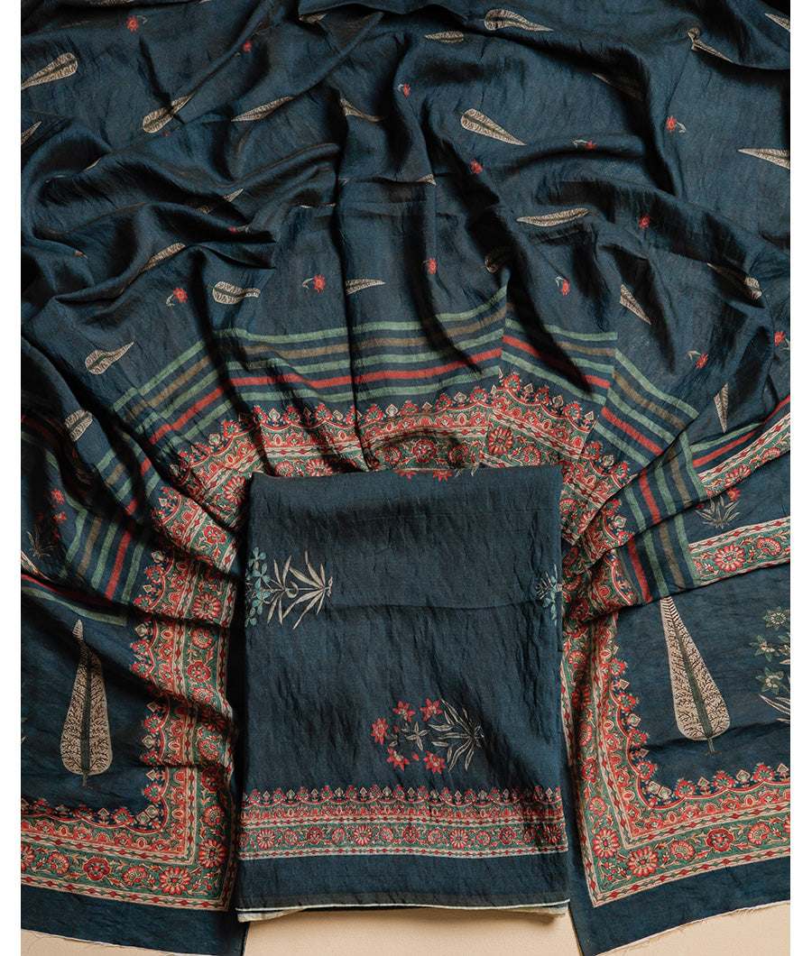 MOGRA CHANDERI MUGHAL PRINT SUIT SET
