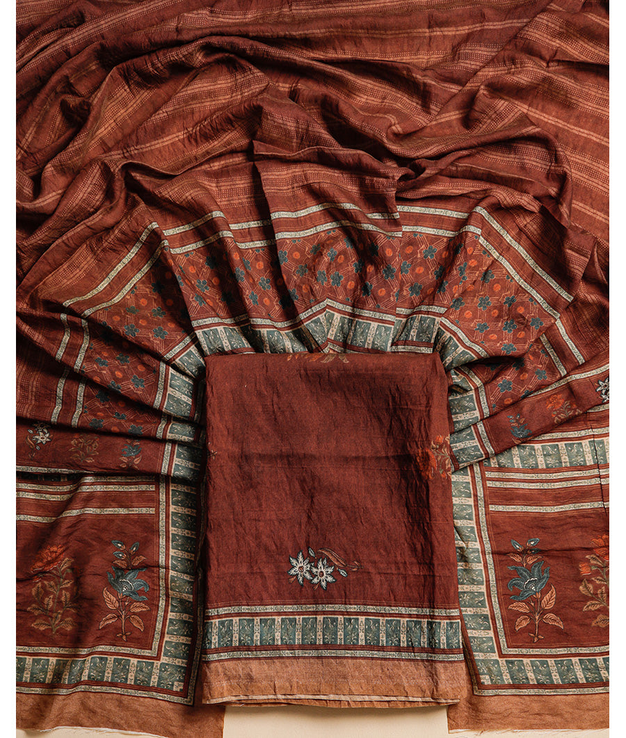 MOGRA CHANDERI MUGHAL PRINT SUIT SET