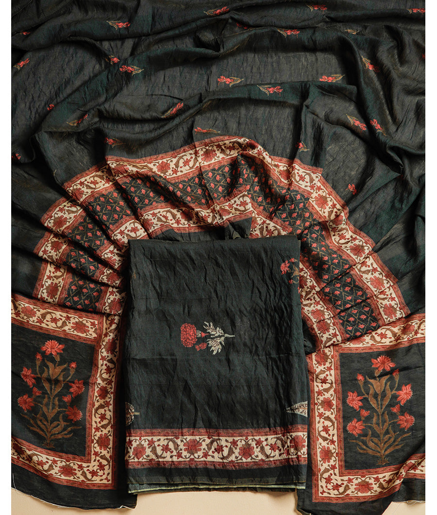 MOGRA CHANDERI MUGHAL PRINT SUIT SET