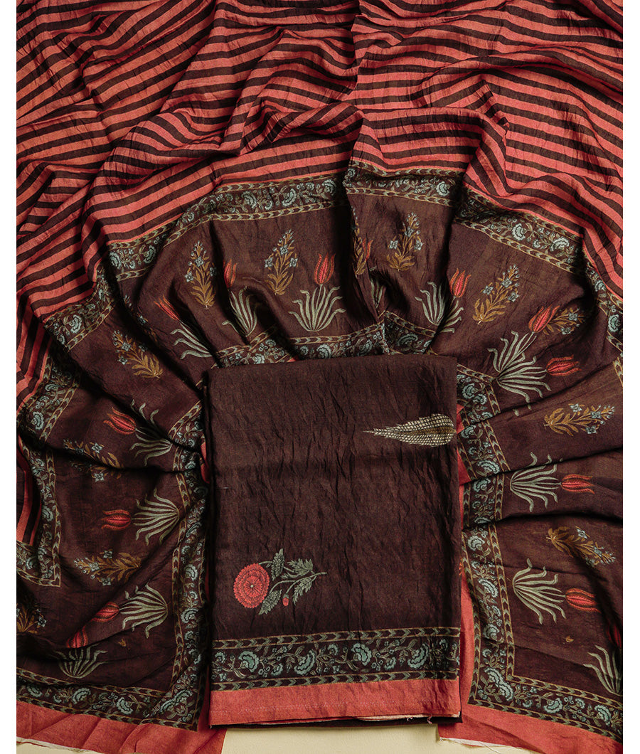 MOGRA CHANDERI MUGHAL PRINT SUIT SET