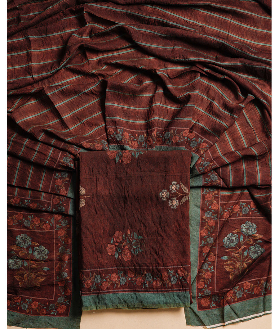 MOGRA CHANDERI MUGHAL PRINT SUIT SET