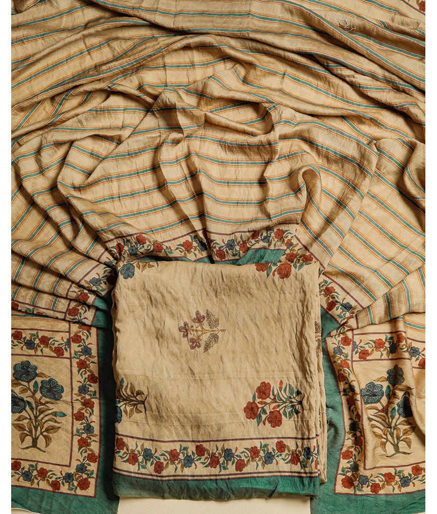 MOGRA CHANDERI MUGHAL PRINT SUIT SET
