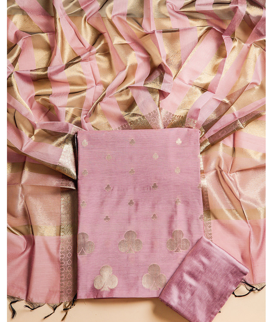 CHANDERI SILK WOVEN SUIT SET