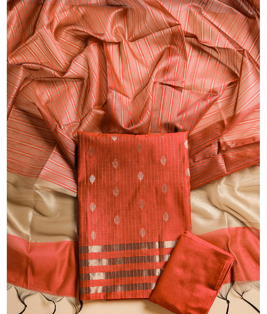 CHANDERI SILK WOVEN SUIT SET