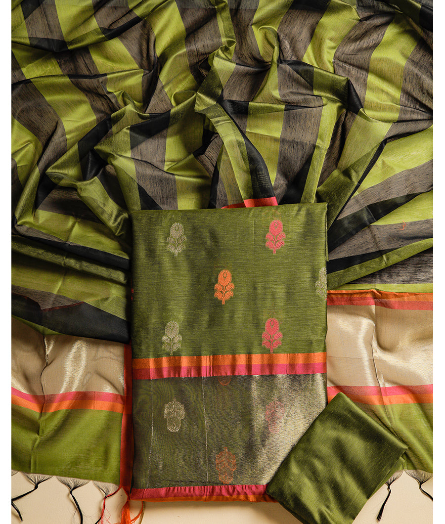 CHANDERI SILK WOVEN SUIT SET