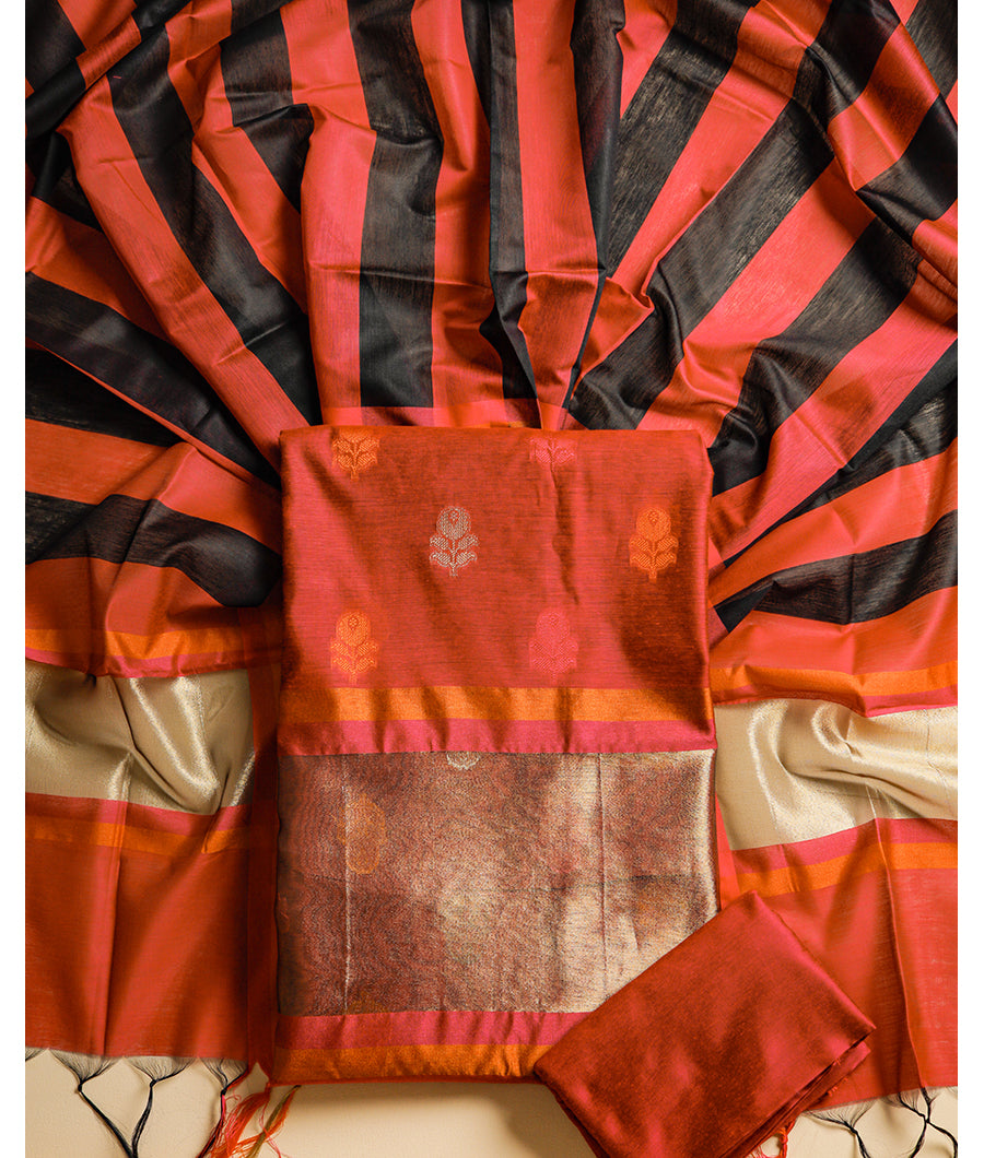 CHANDERI SILK WOVEN SUIT SET