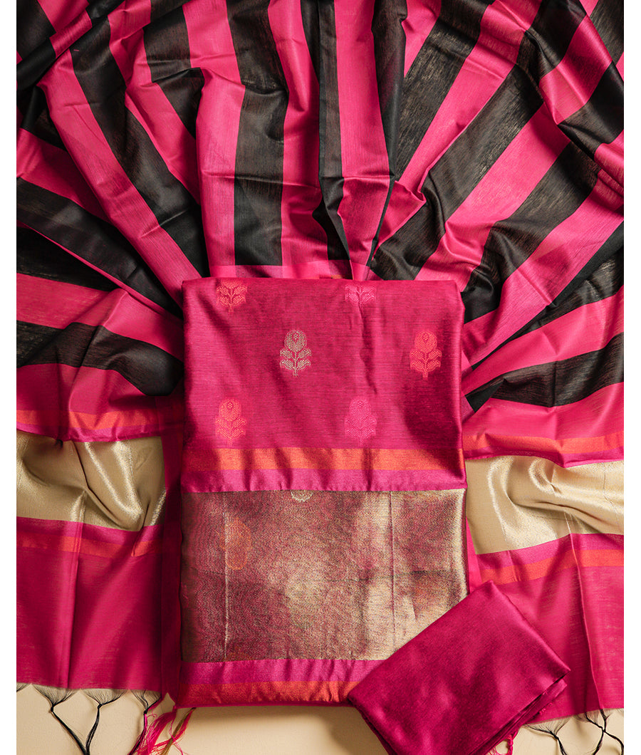 CHANDERI SILK WOVEN SUIT SET