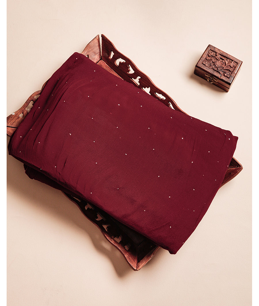 PURE CHINON ORIGINAL MUKAISH WORK FABRIC