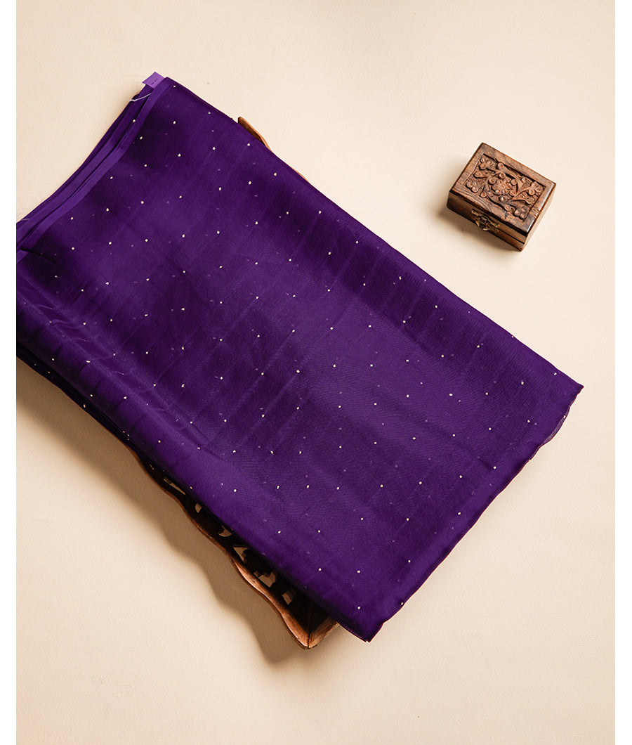 PURE SILK ORGANZA ORIGINAL MUKAISH WORK FABRIC