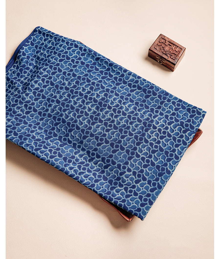HANDBLOCK INDIGO PRINTED FABRIC