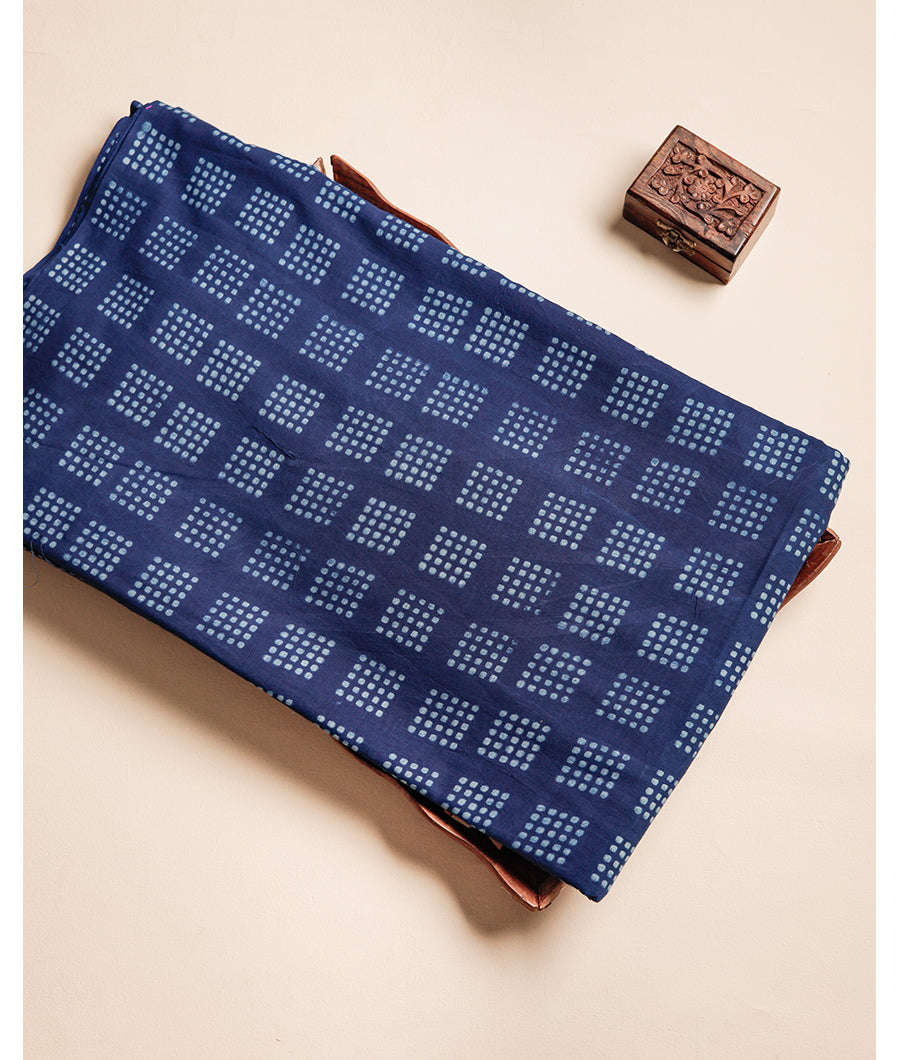 HANDBLOCK INDIGO PRINTED FABRIC