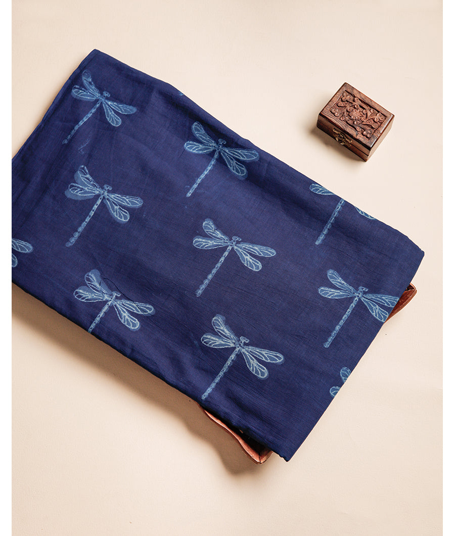 HANDBLOCK INDIGO PRINTED FABRIC