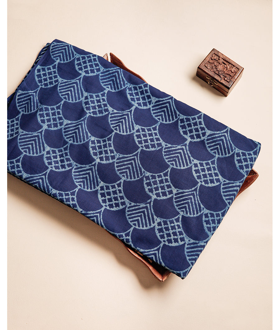 HANDBLOCK INDIGO PRINTED FABRIC
