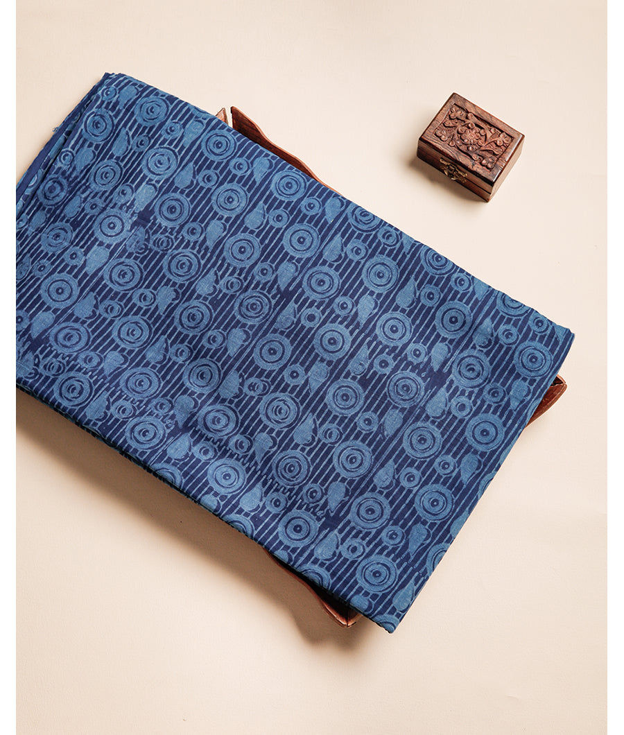 HANDBLOCK INDIGO PRINTED FABRIC