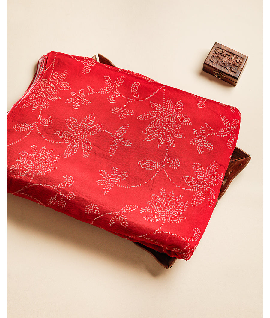 VISCOSE CHINNON BANDHANI PRINTED FABRIC