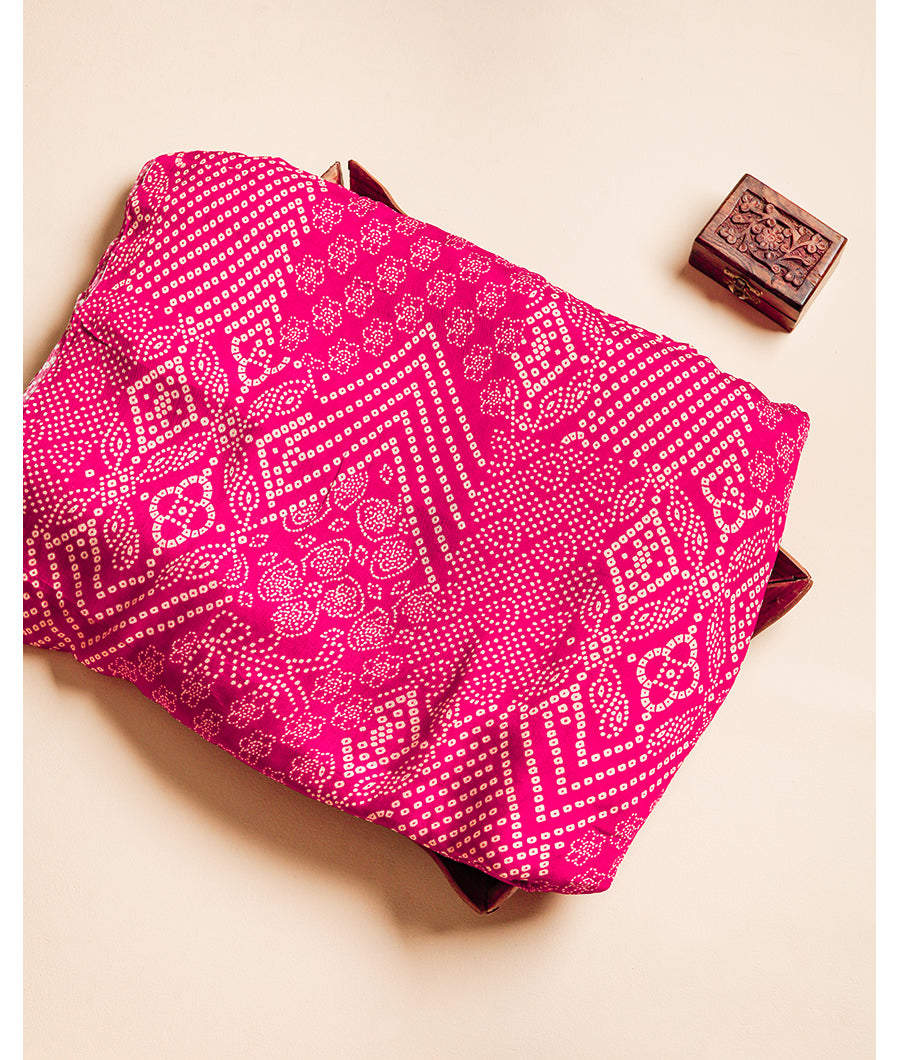 VISCOSE CHINNON BANDHANI PRINTED FABRIC