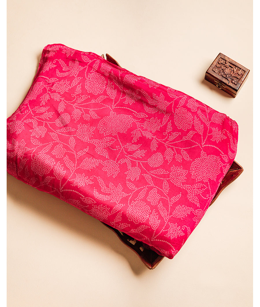 VISCOSE CHINNON BANDHANI PRINTED FABRIC