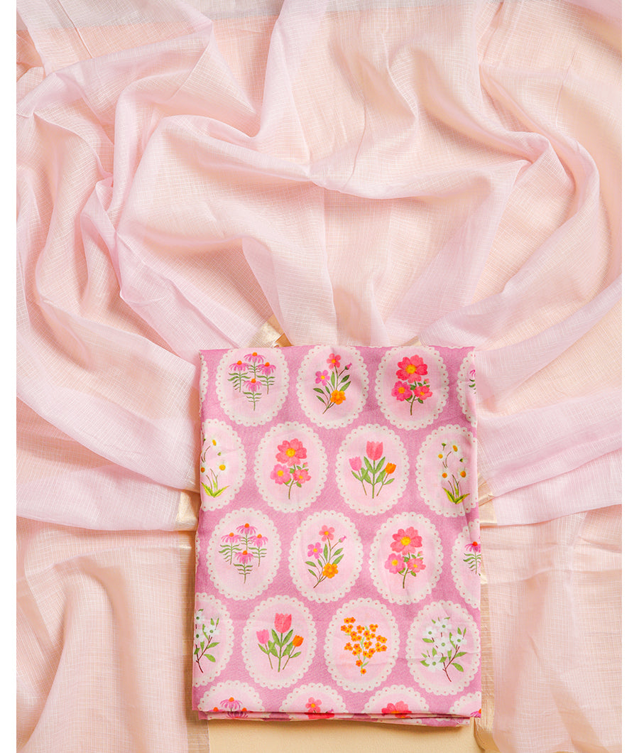MUL COTTON TOP WITH KOTA DUPATTA SUIT SET