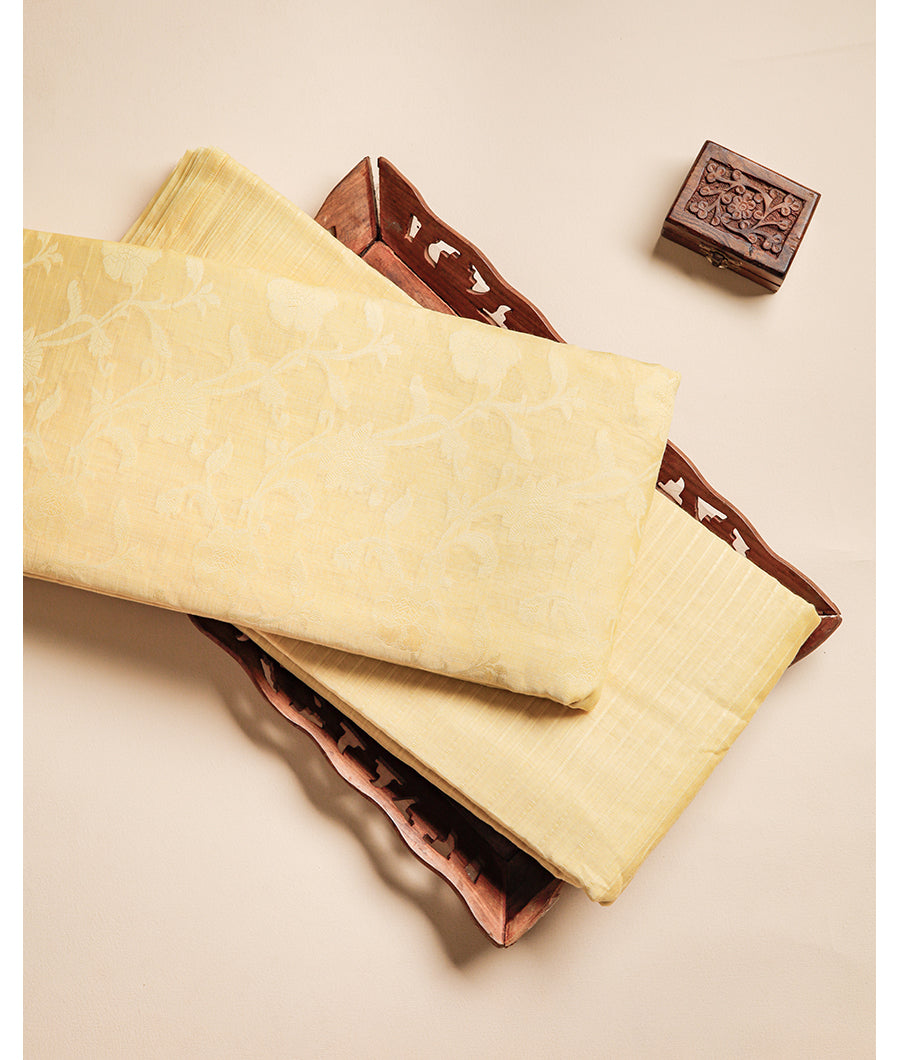 PURE MUL CHANDERI SELF JACQUARD FABRIC