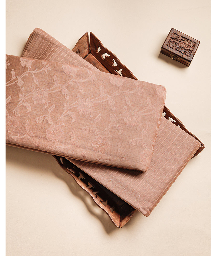PURE MUL CHANDERI SELF JACQUARD FABRIC