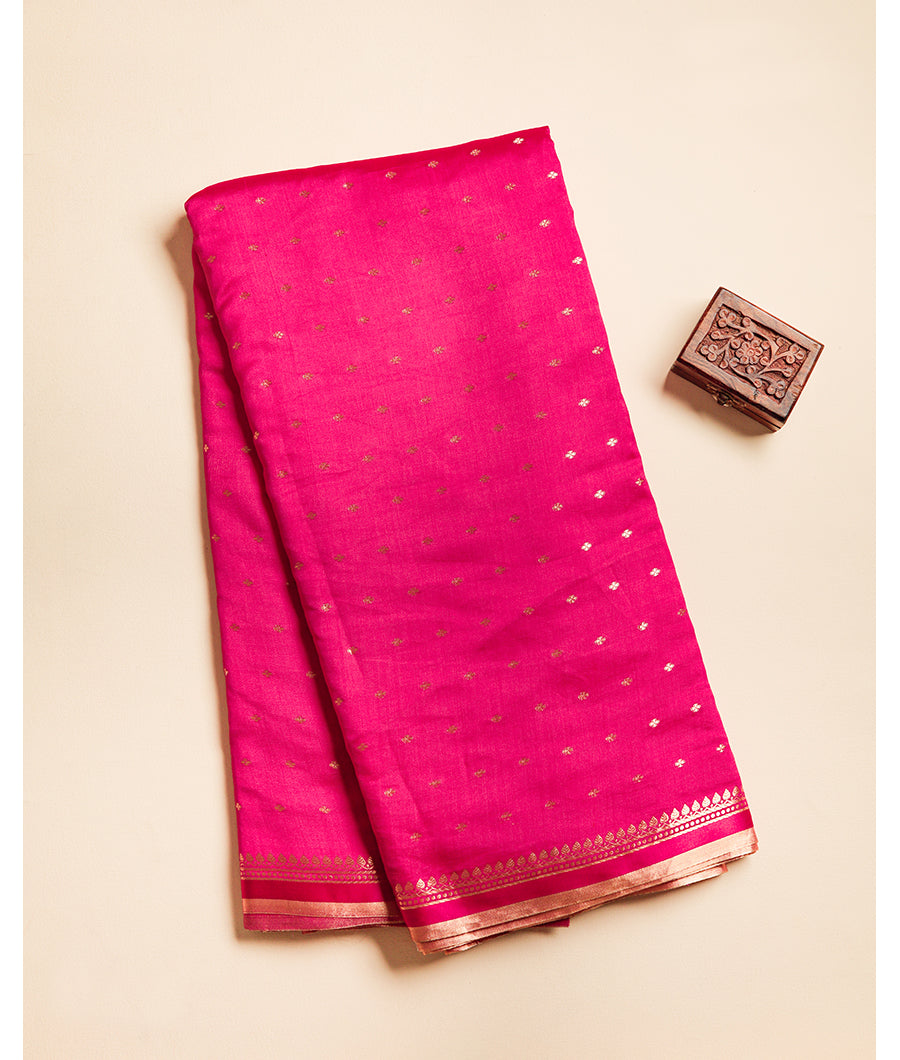 PURE DUPION SILK TEMPLE BORDER FABRIC