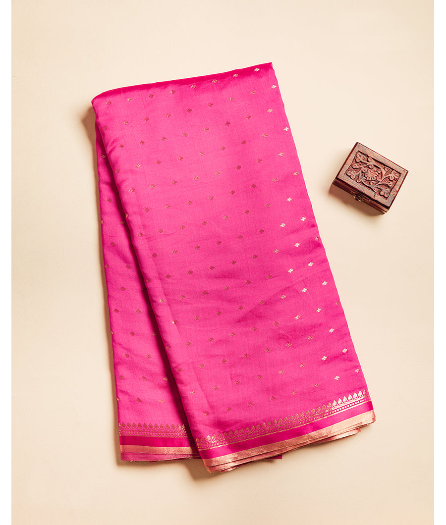 PURE DUPION SILK TEMPLE BORDER FABRIC