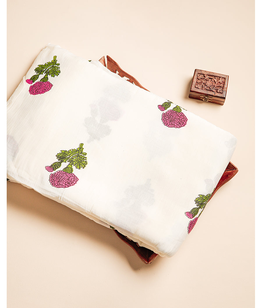 MUL CHANDERI PRINT FABRIC