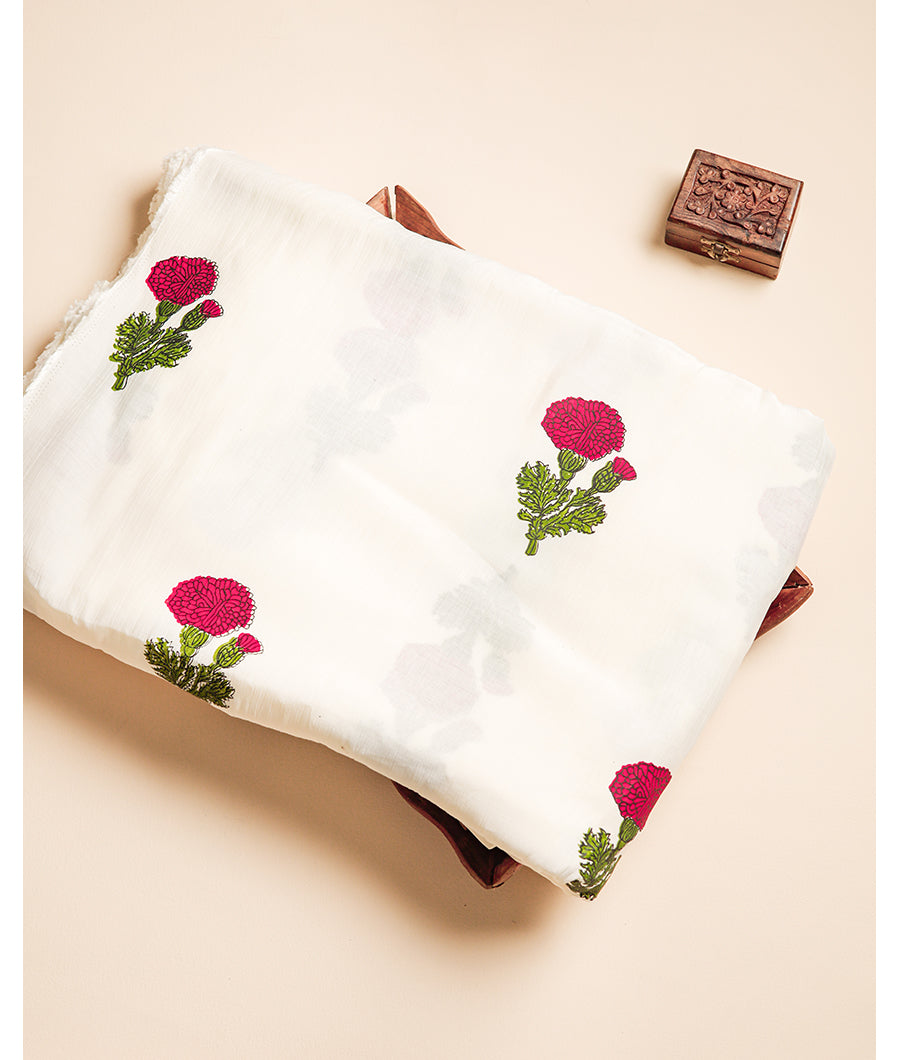 MUL CHANDERI PRINT FABRIC