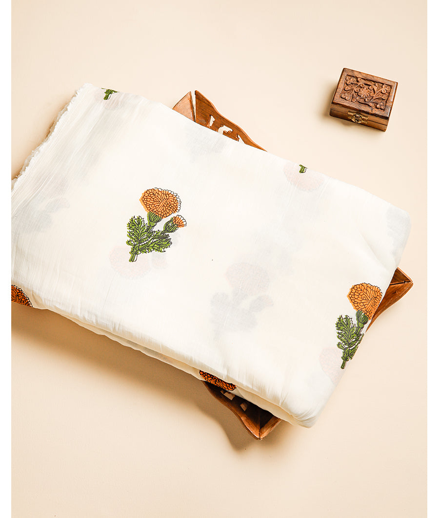 MUL CHANDERI PRINT FABRIC