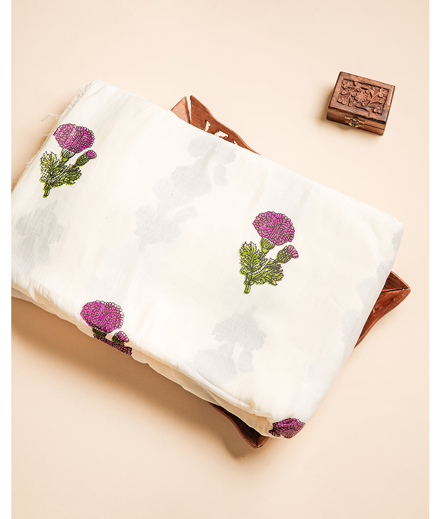 MUL CHANDERI PRINT FABRIC