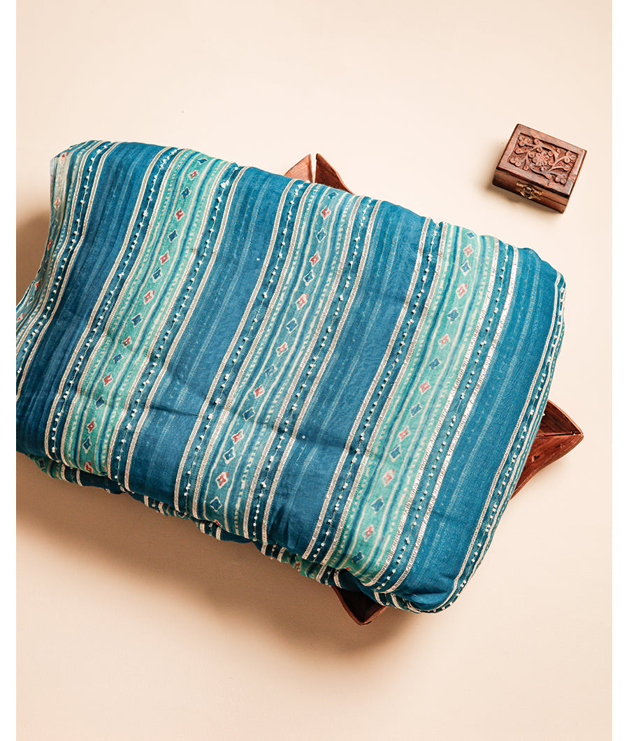 MUL CHANDERI EMBROIDERY FABRIC