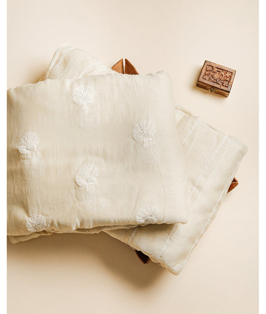 MUL CHANDERI EMBROIDERY FABRIC