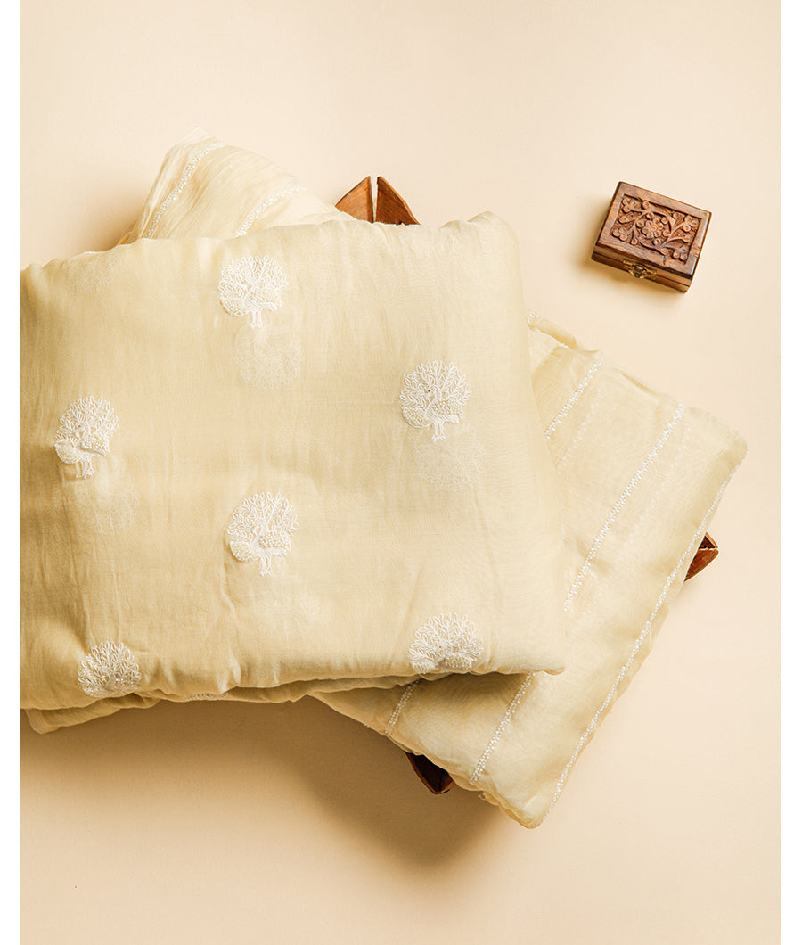 MUL CHANDERI EMBROIDERY FABRIC