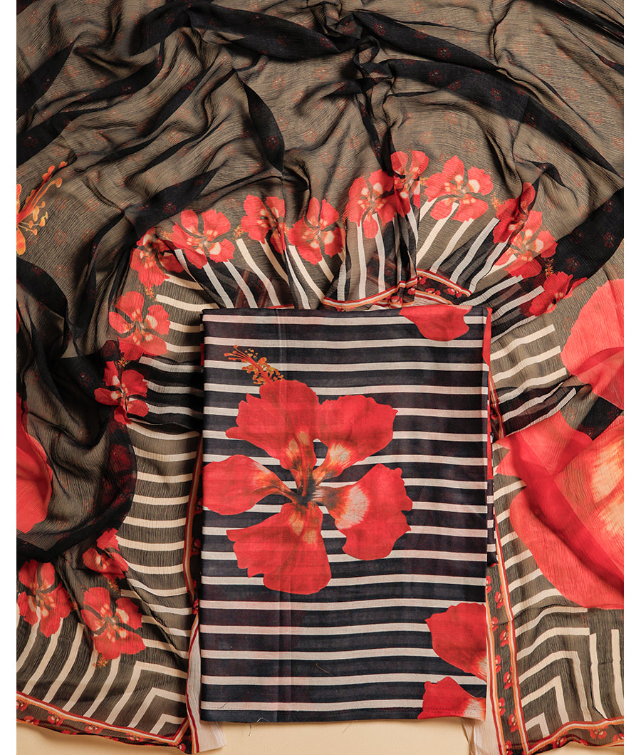 MUL TOP WITH CHIFFON DUPATTA SUIT SET