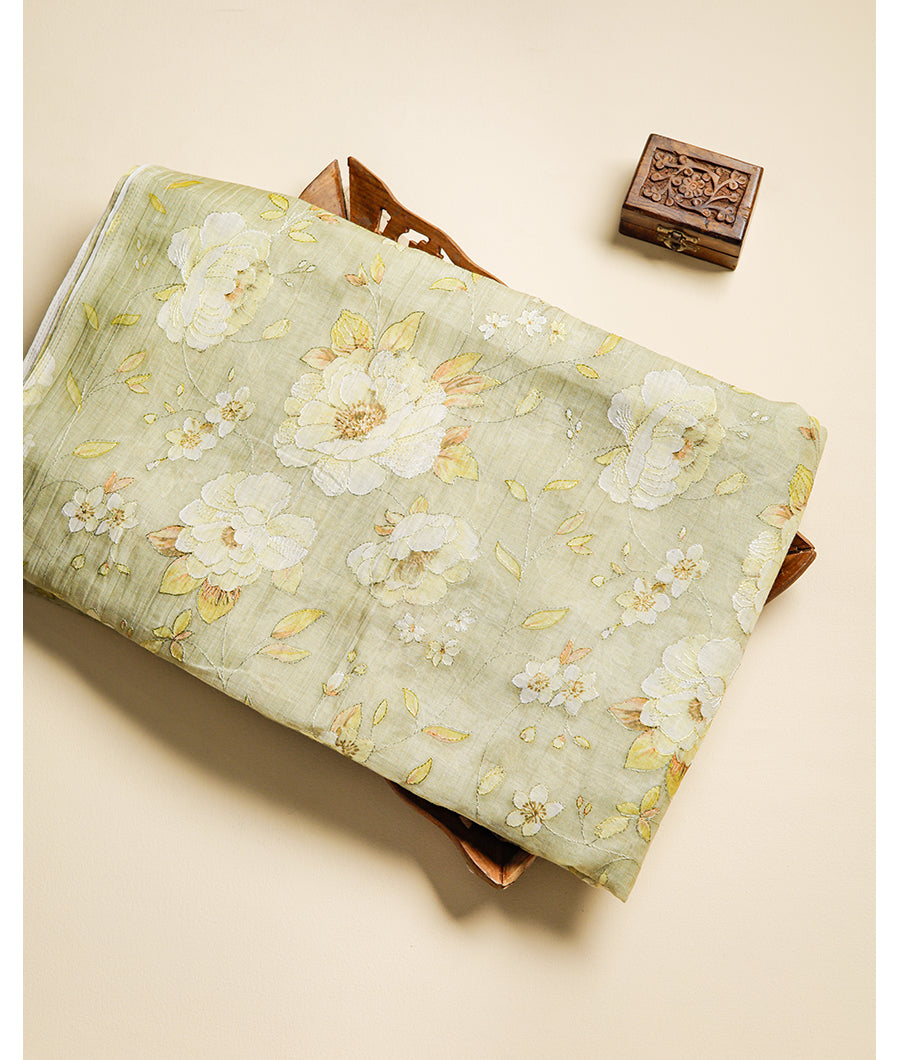 PURE MUL CHANDERI 40 GRAMS HAND PAINTED FABRIC