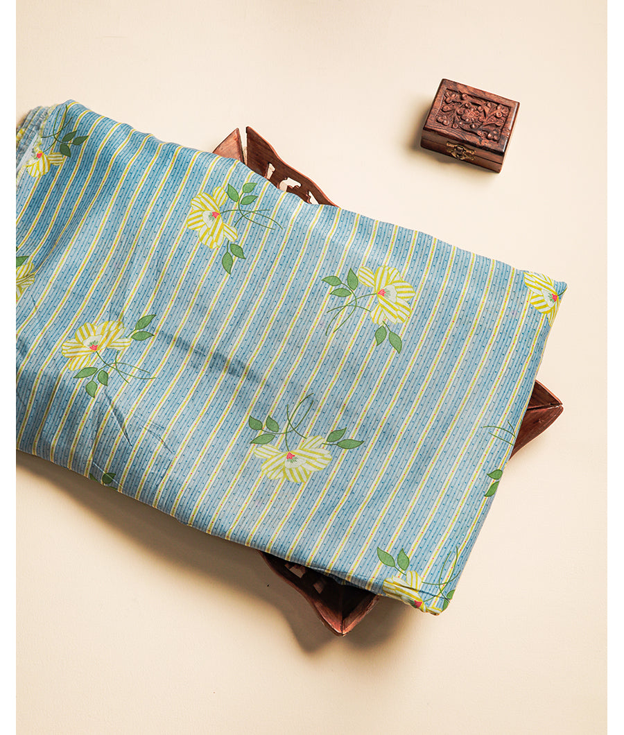 MUL CHANDERI PRINTED FABRIC