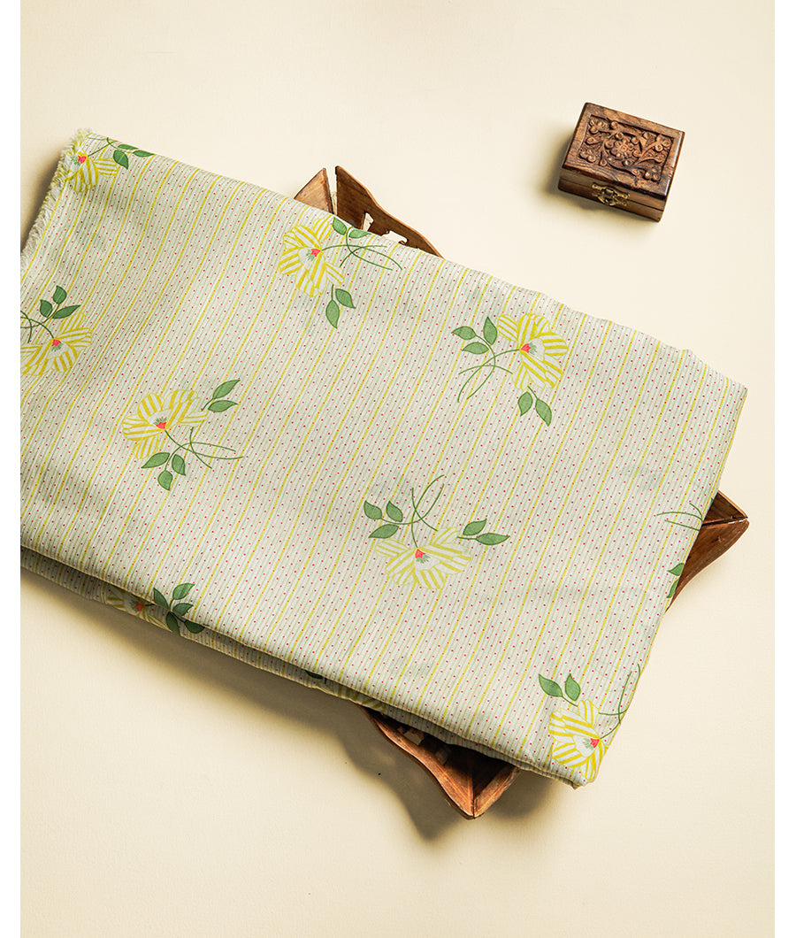 MUL CHANDERI PRINTED FABRIC