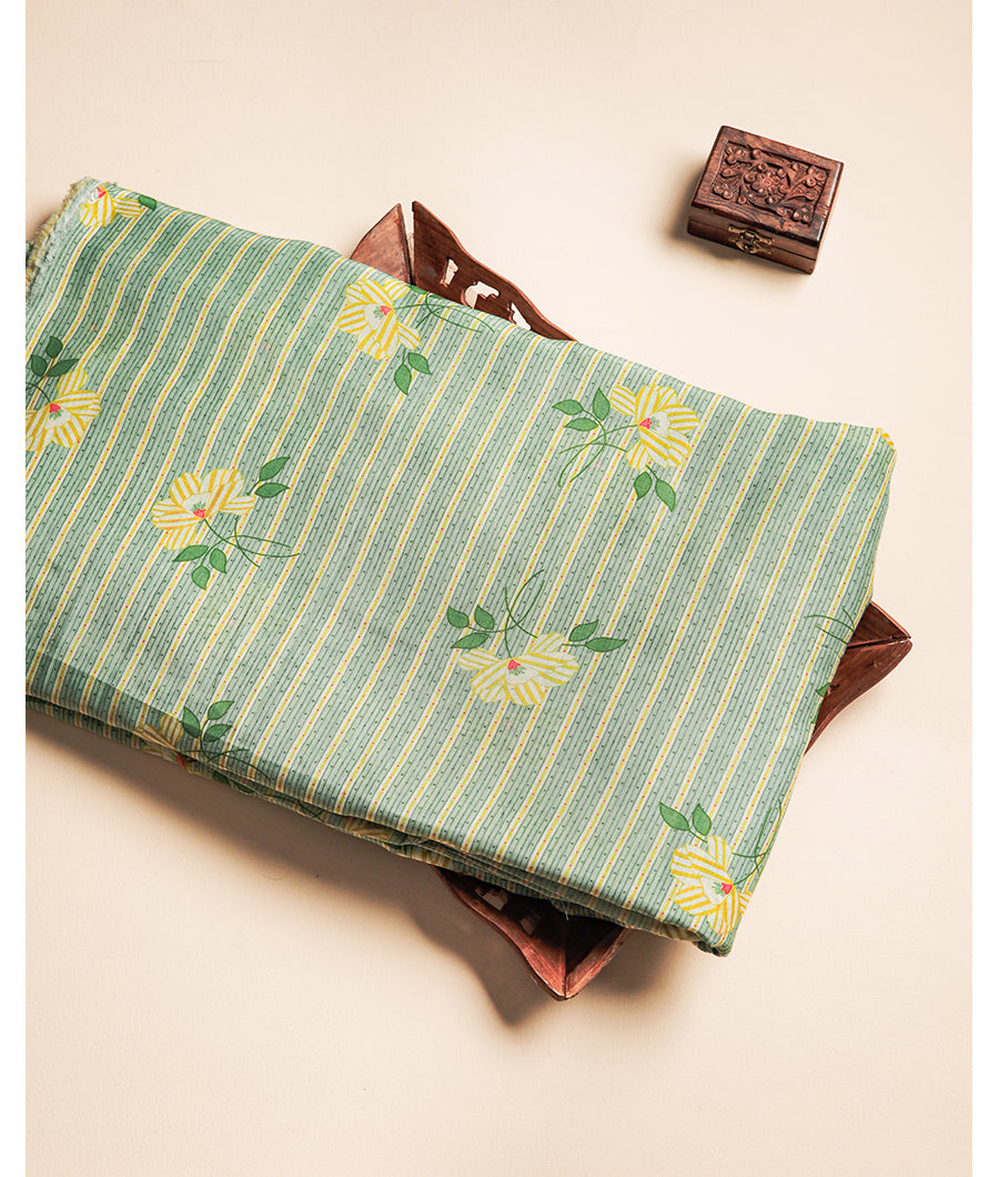 MUL CHANDERI PRINTED FABRIC