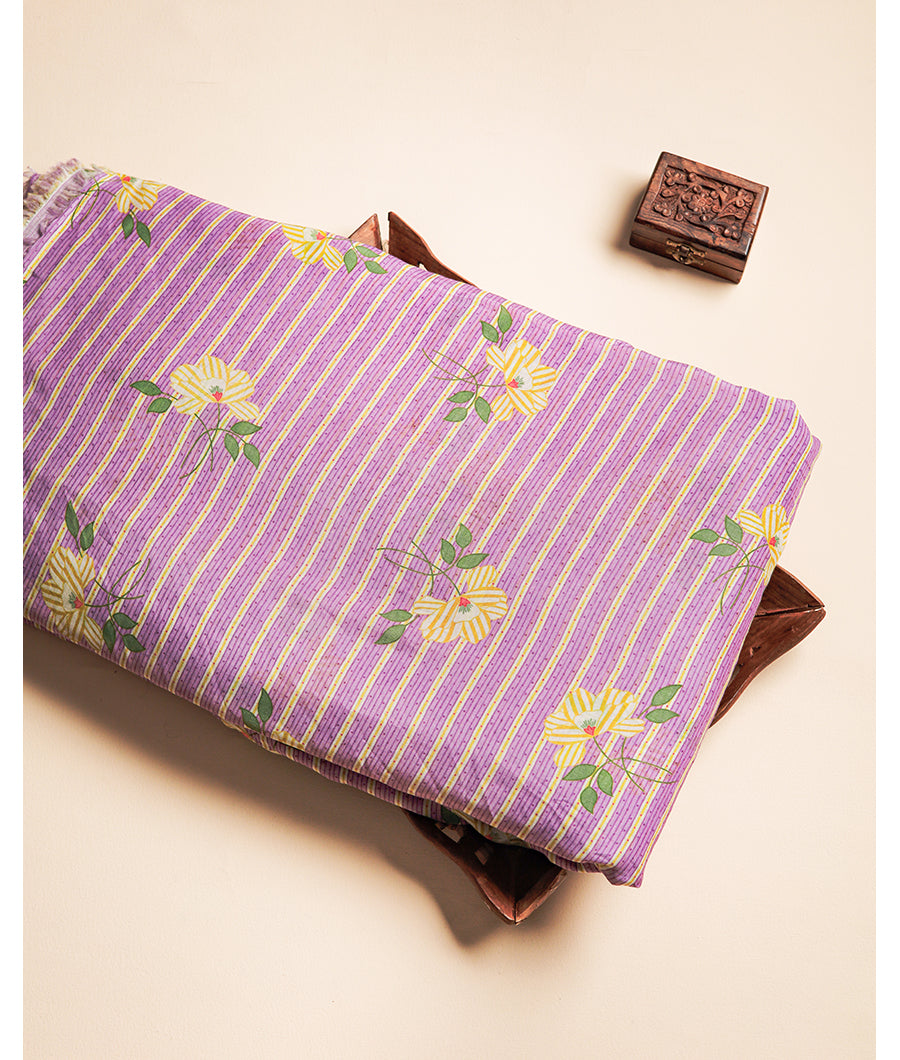 MUL CHANDERI PRINTED FABRIC