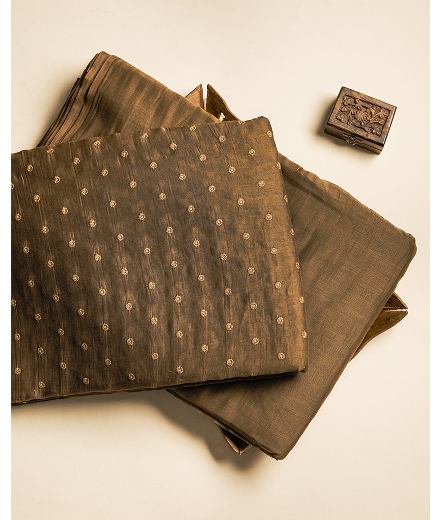 MUL CHANDERI 40 GRAM EMBROIDERY WITH MUL CHANDERI DYED FABRIC