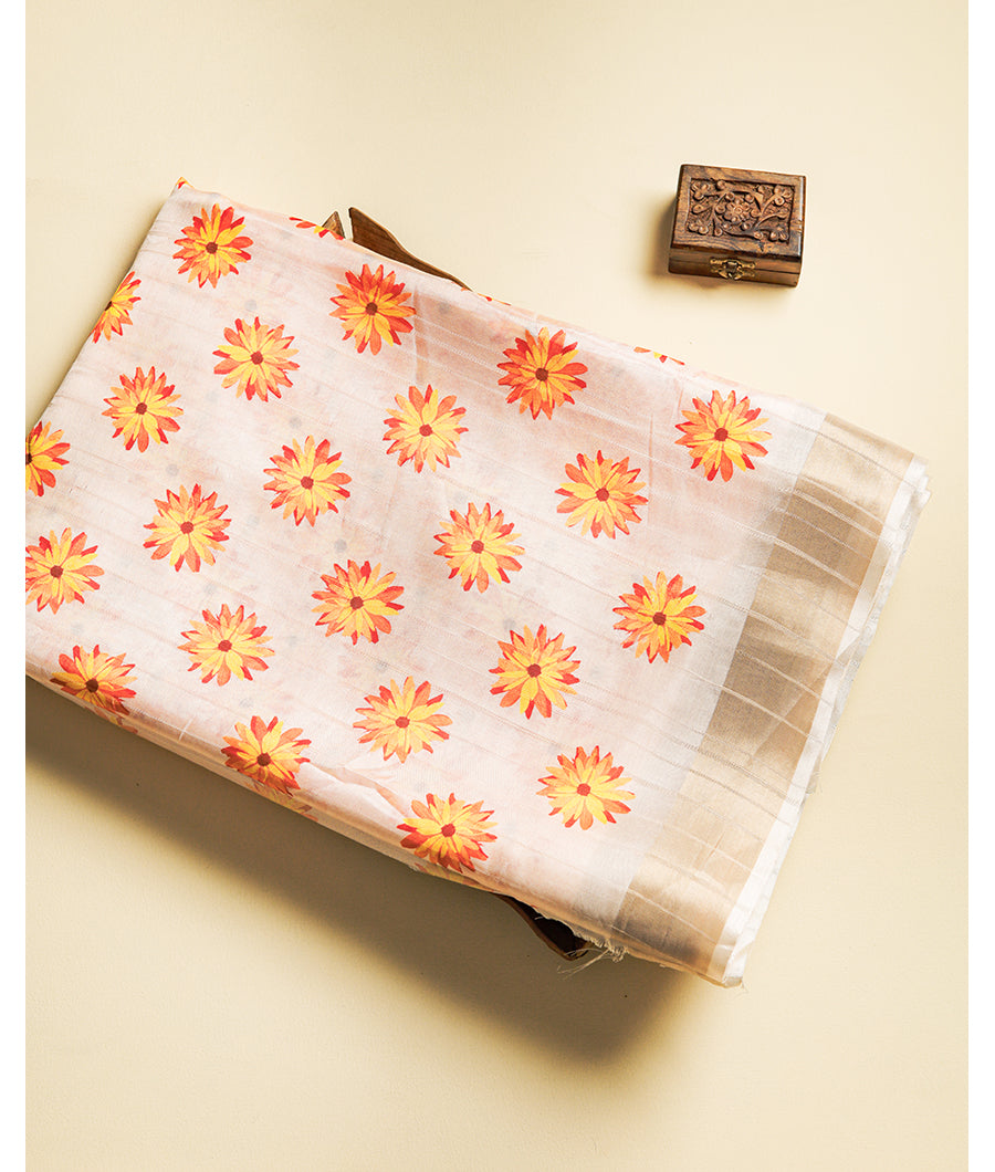 SEMI TUSSAR PRINTED FABRIC