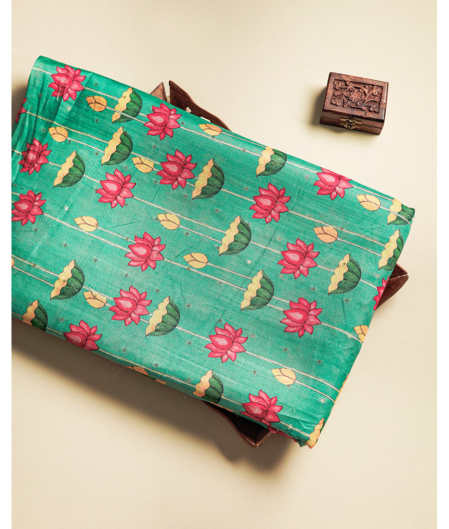 SEMI TUSSAR PRINTED FABRIC