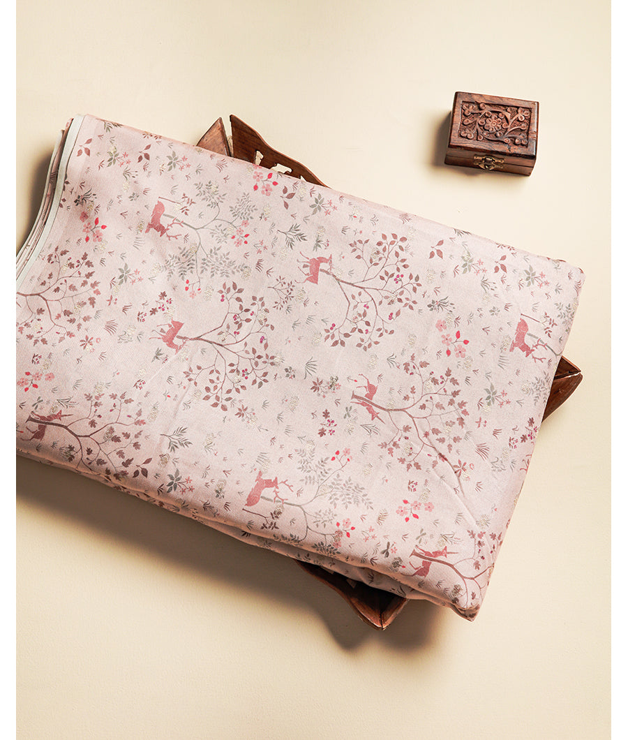 SEMI TUSSAR PRINTED FABRIC