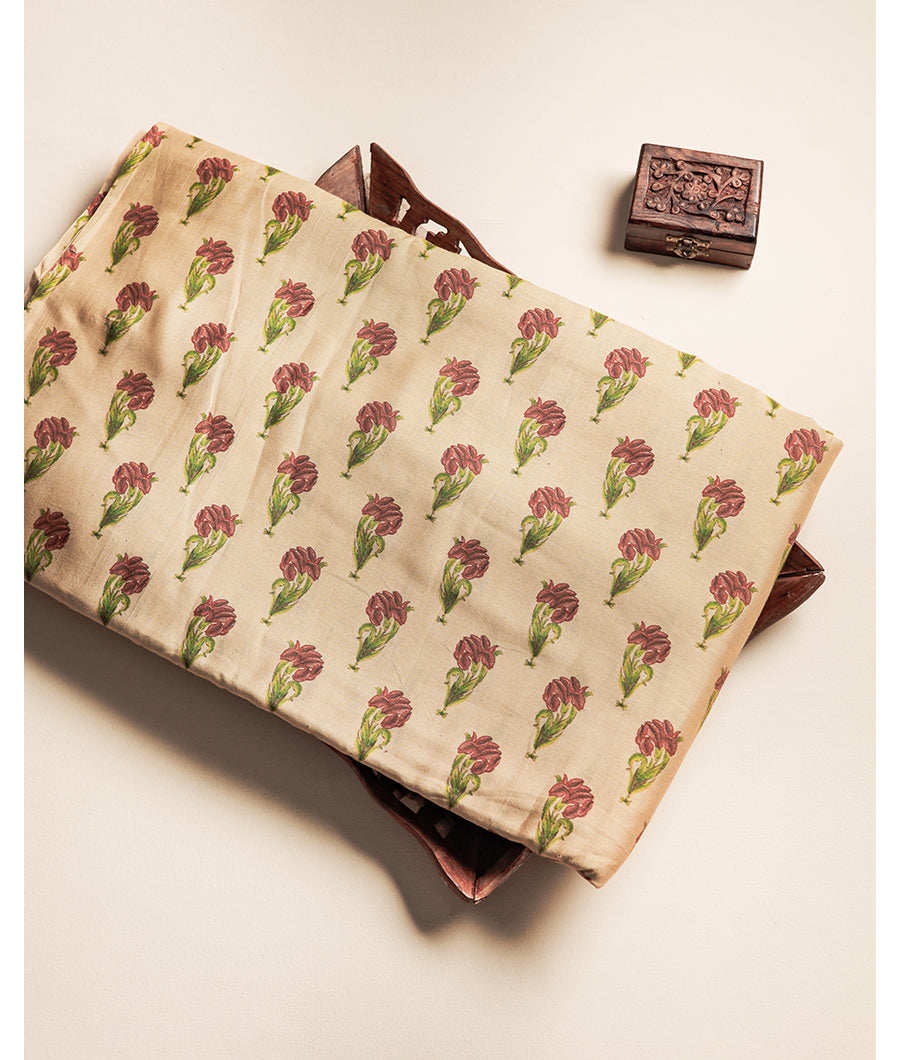 CHANDERI SILK PRINTED FABRIC