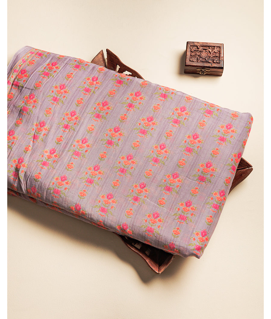 MUL CHANDERI PRINTED FABRIC