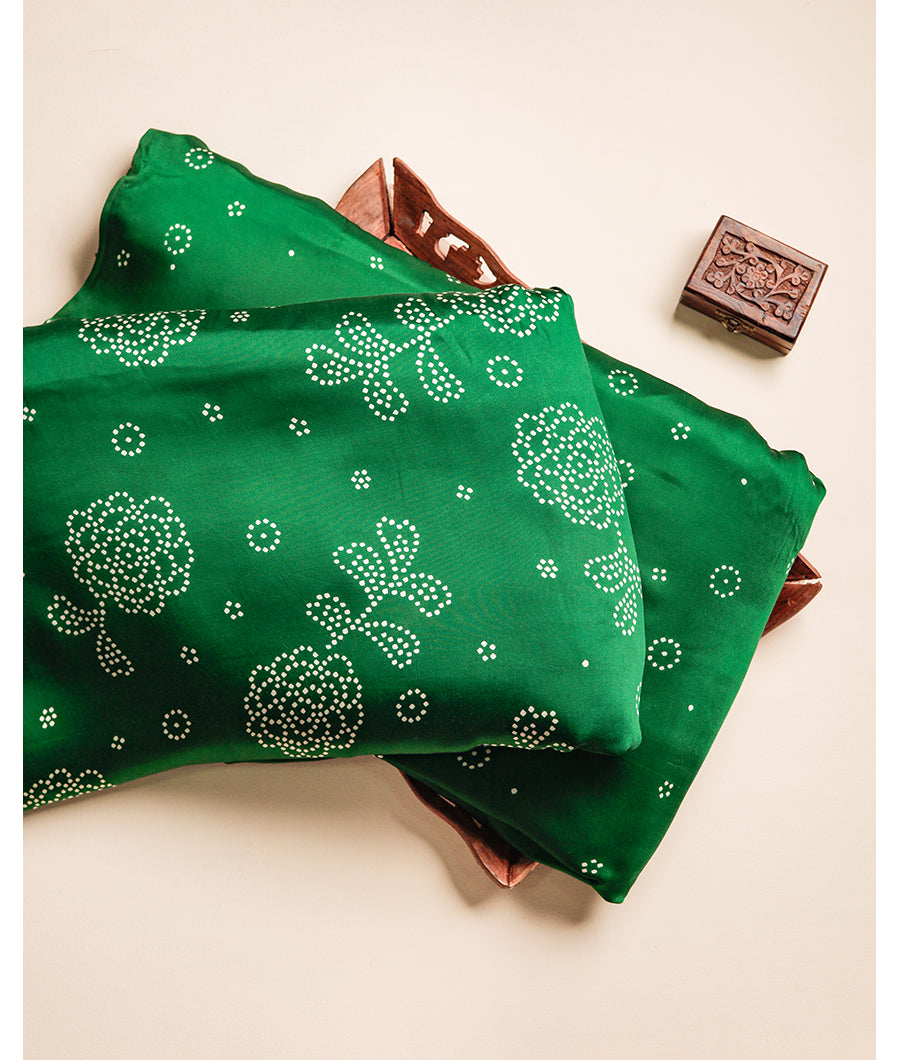 PURE MODAL SATIN  BANDHEJ PRINTED FABRIC