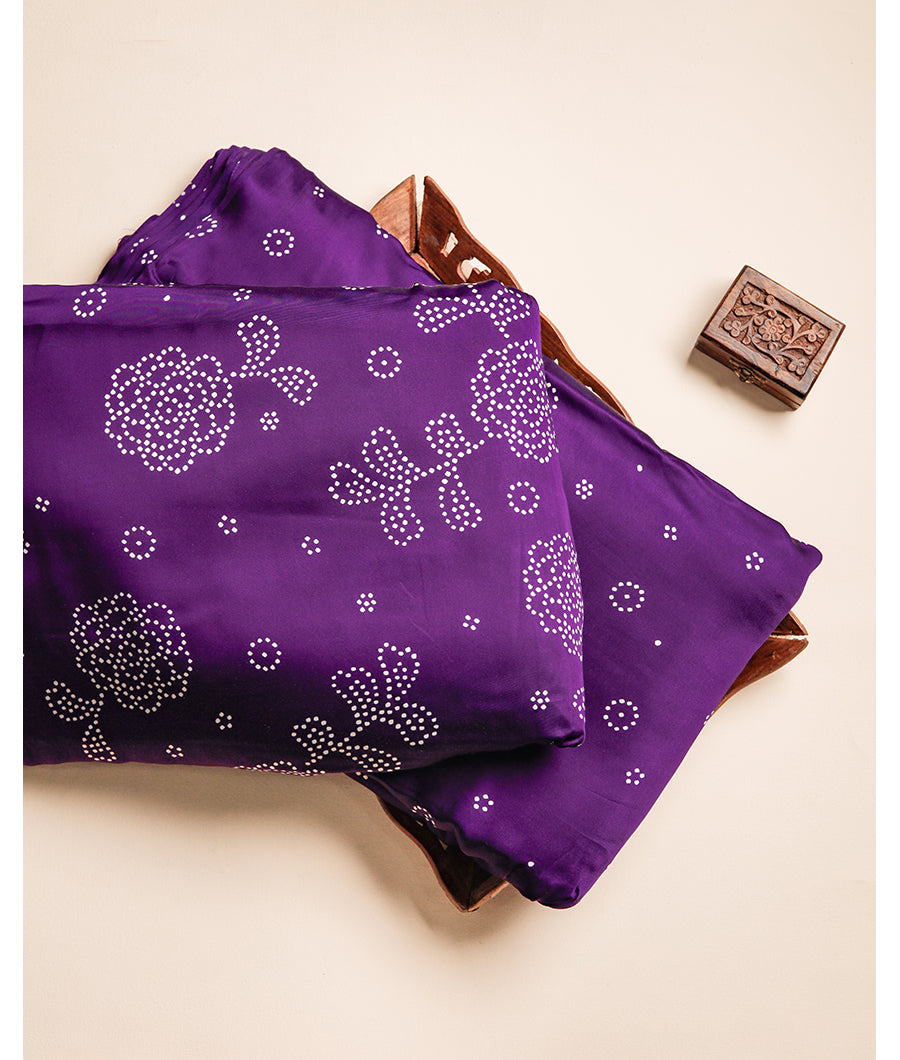 PURE MODAL SATIN  BANDHEJ PRINTED FABRIC